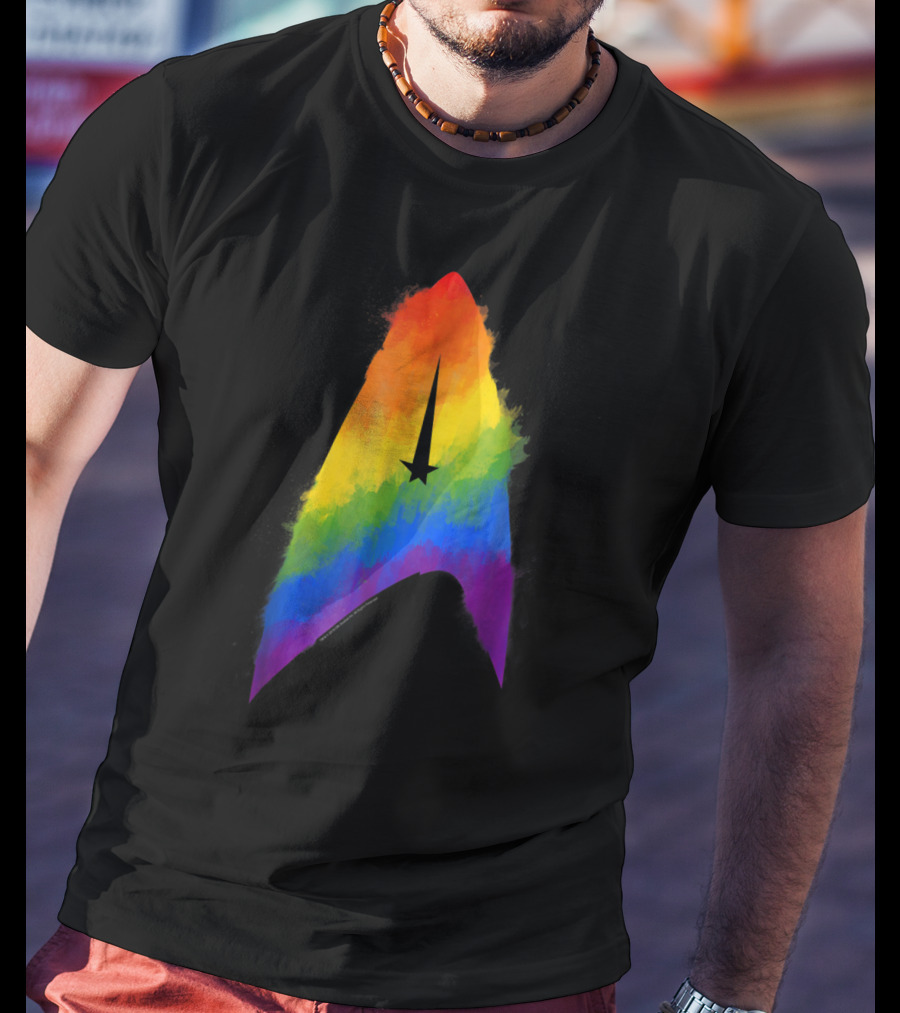 Star Trek Discovery Insignia Rainbow Paint Splash T-Shirt