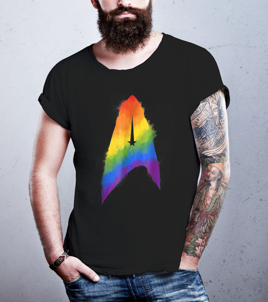 Star Trek Discovery Insignia Rainbow Paint Splash T-Shirt