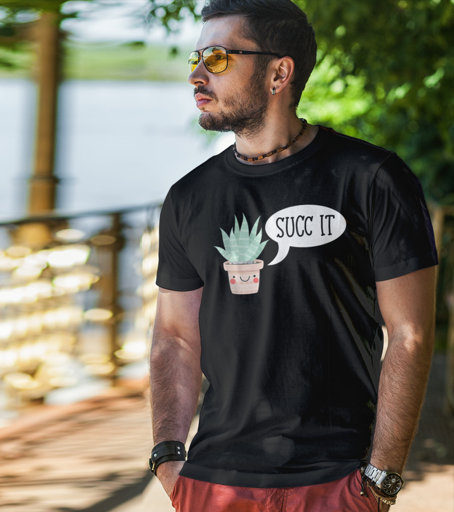 Succ It Cute Kawaii Succulent Plant Pot With Indoor Charm T-Shirt
