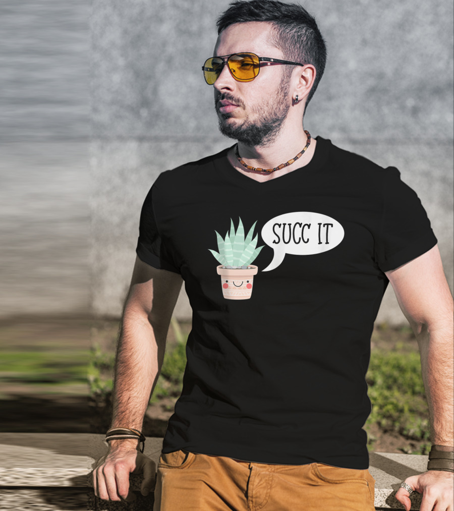 Succ It Cute Kawaii Succulent Plant Pot With Indoor Charm T-Shirt