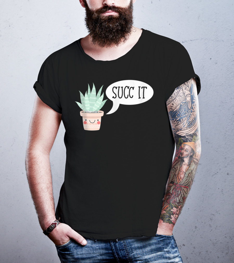 Succ It Cute Kawaii Succulent Plant Pot With Indoor Charm T-Shirt