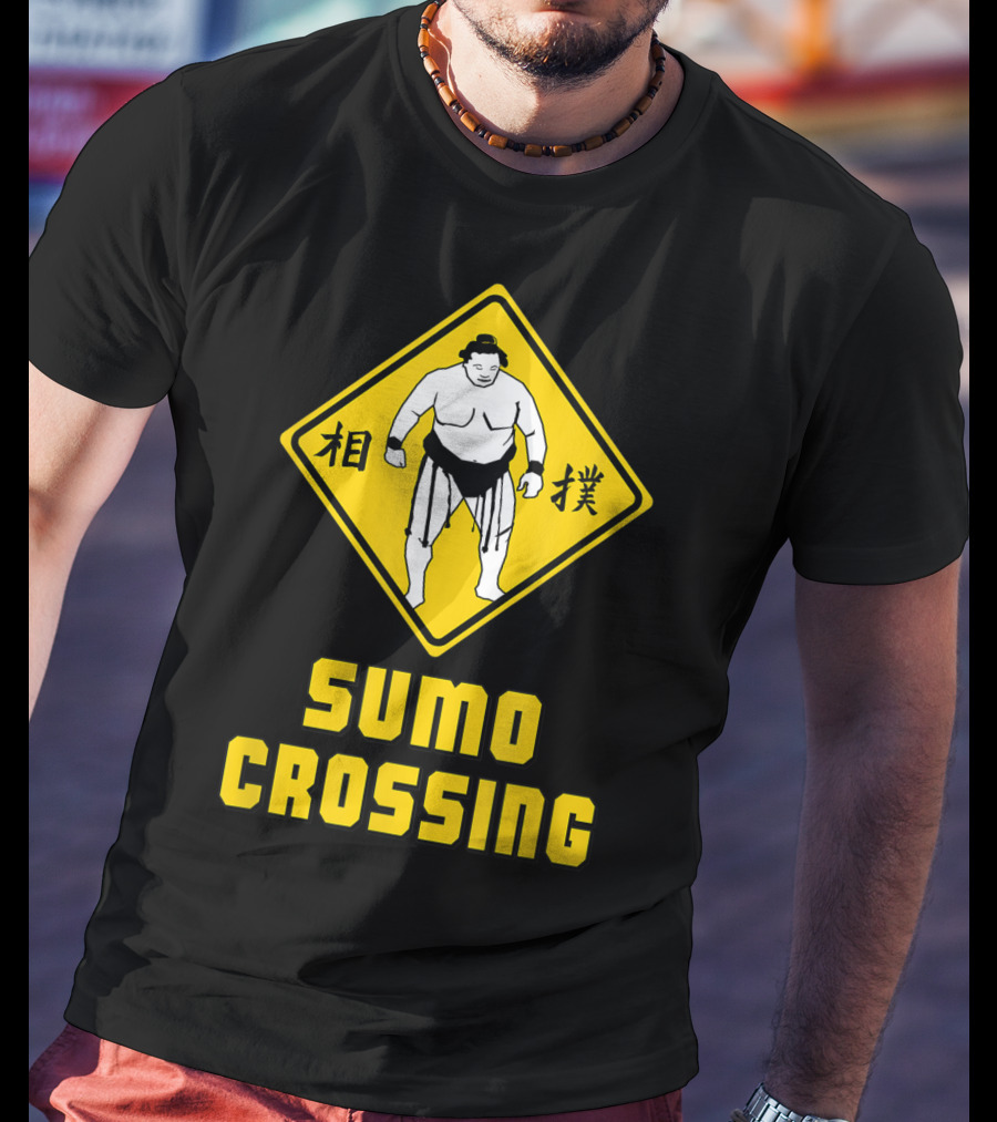Sumo Crossing Sign Sumo Wrestling Iconic Warning Japan T-Shirt