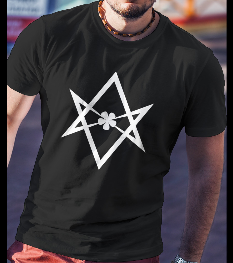 Unicursal Hexagram Thelema Symbol Occult Geometry With Floral Element T-Shirt