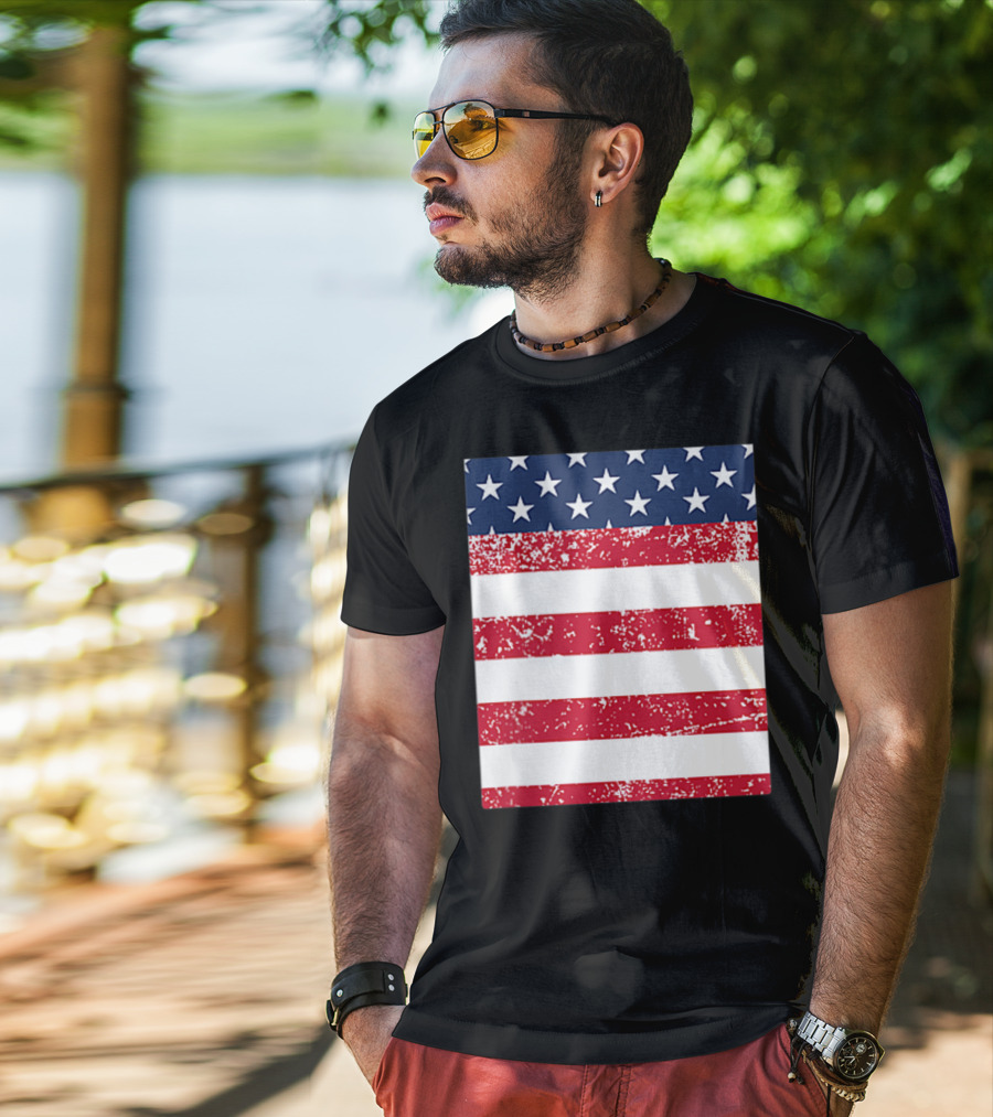 USA Pocket American Flag T-Shirt