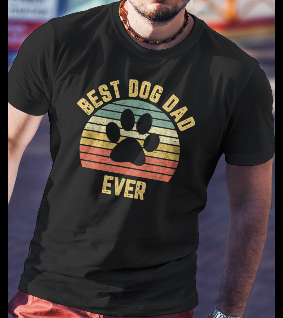 Best Dog Dad Ever Vintage Father's Day T-Shirt