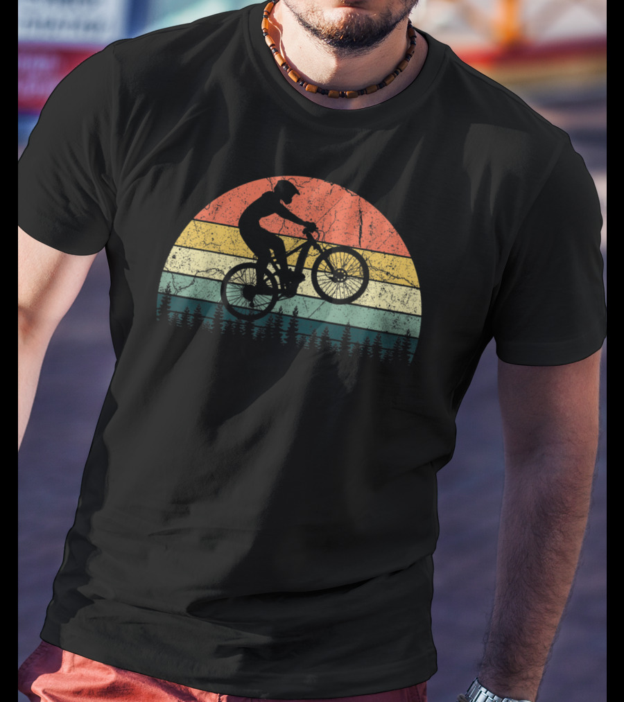 Retro Mountain Bike Enduro Sunset T-Shirt
