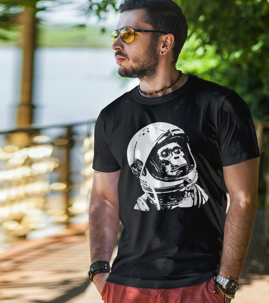 Vintage Space Astronaut Monkey Iconic Exploration T-Shirt