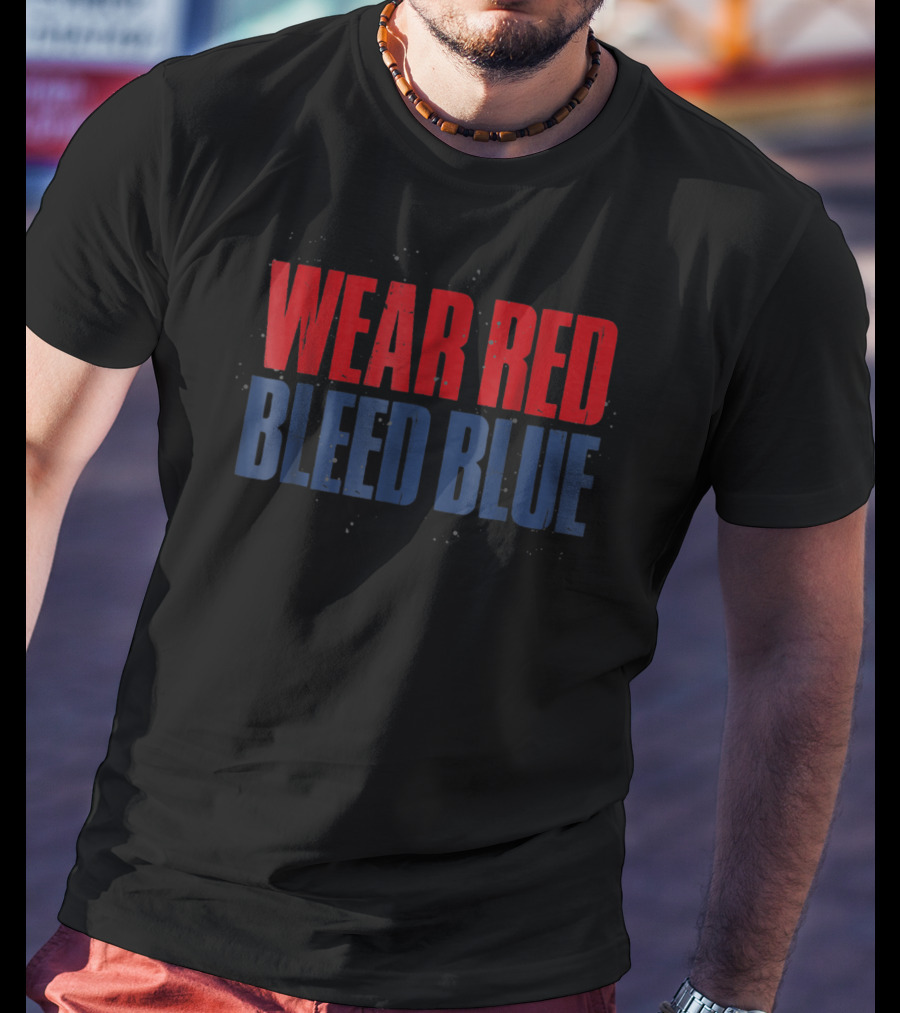 Wear Red Bleed Blue White Sports St Louis T-Shirt