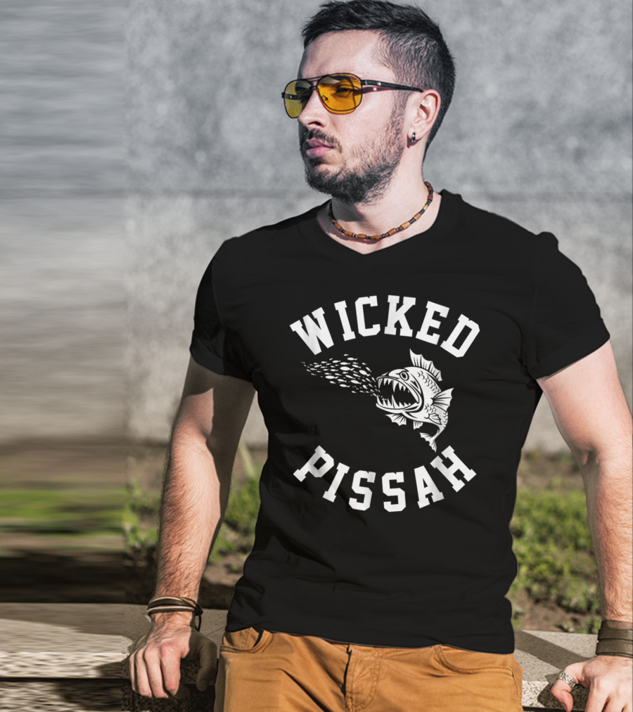 Wicked Pissah Funny Boston Slang Fish T-Shirt