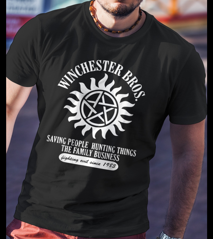 Winchester Bros. Saving People Hunting Things The Family Business Fighting Evil Since 1983 Supernatural Sam Dean T-Shirt