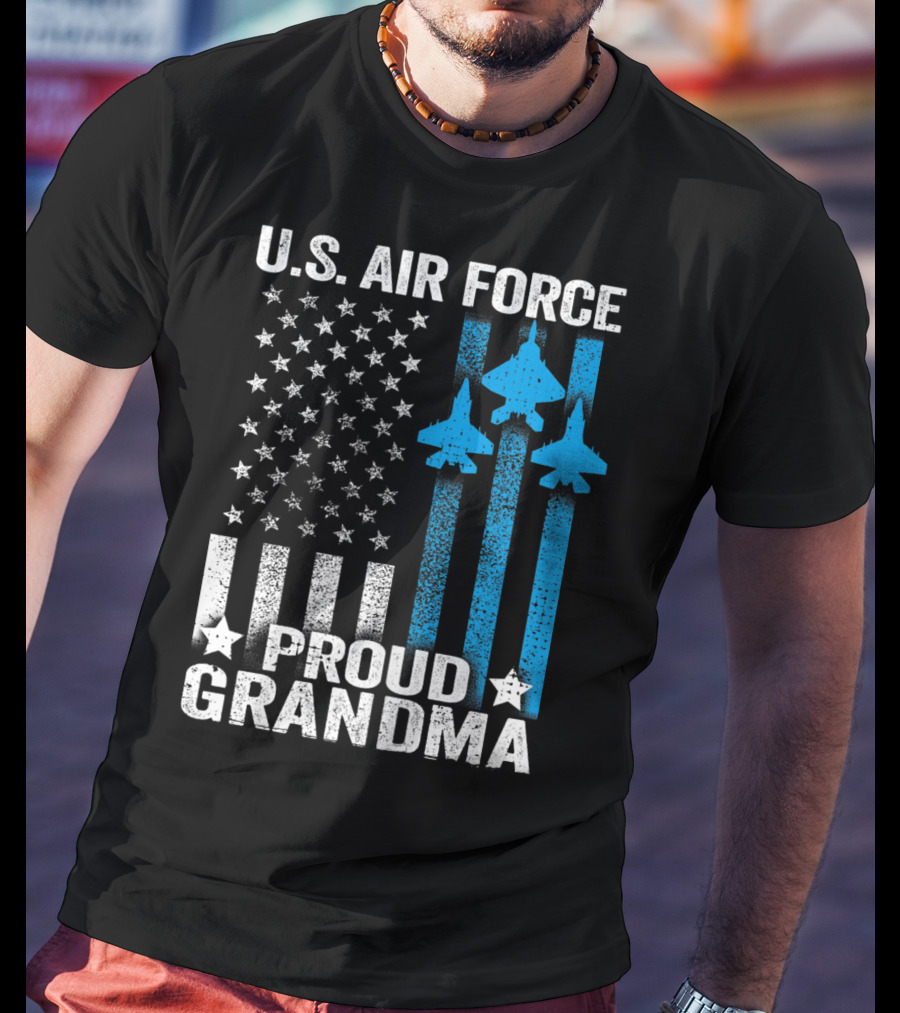 U.S. Air Force Proud Grandma Stars And Jets USAF T-Shirt