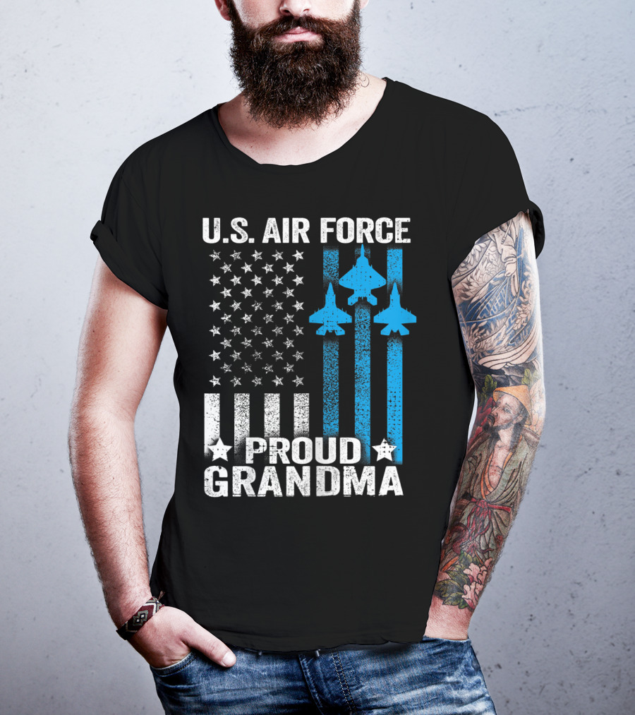 U.S. Air Force Proud Grandma Stars And Jets USAF T-Shirt