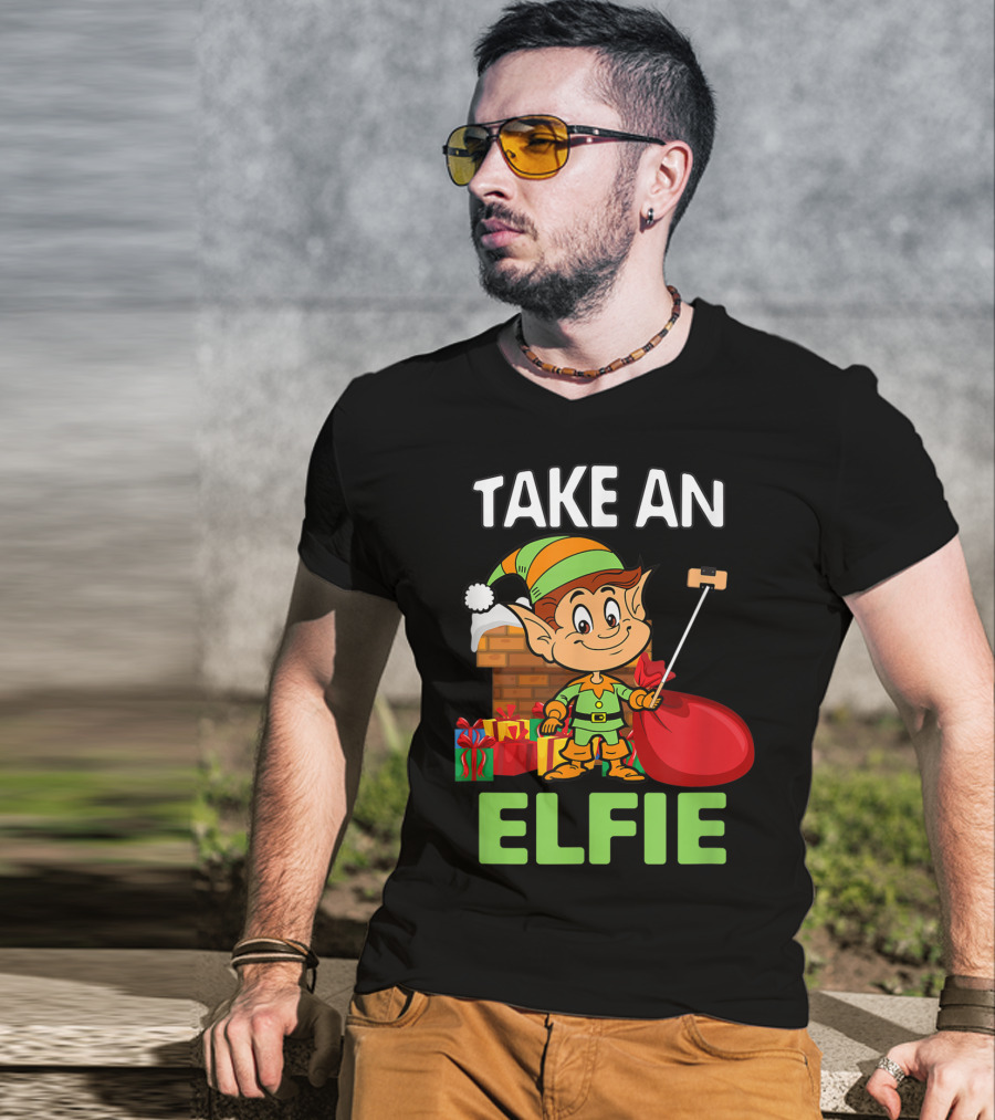 Take An Elfie Elf Family Christmas Holiday T-Shirt