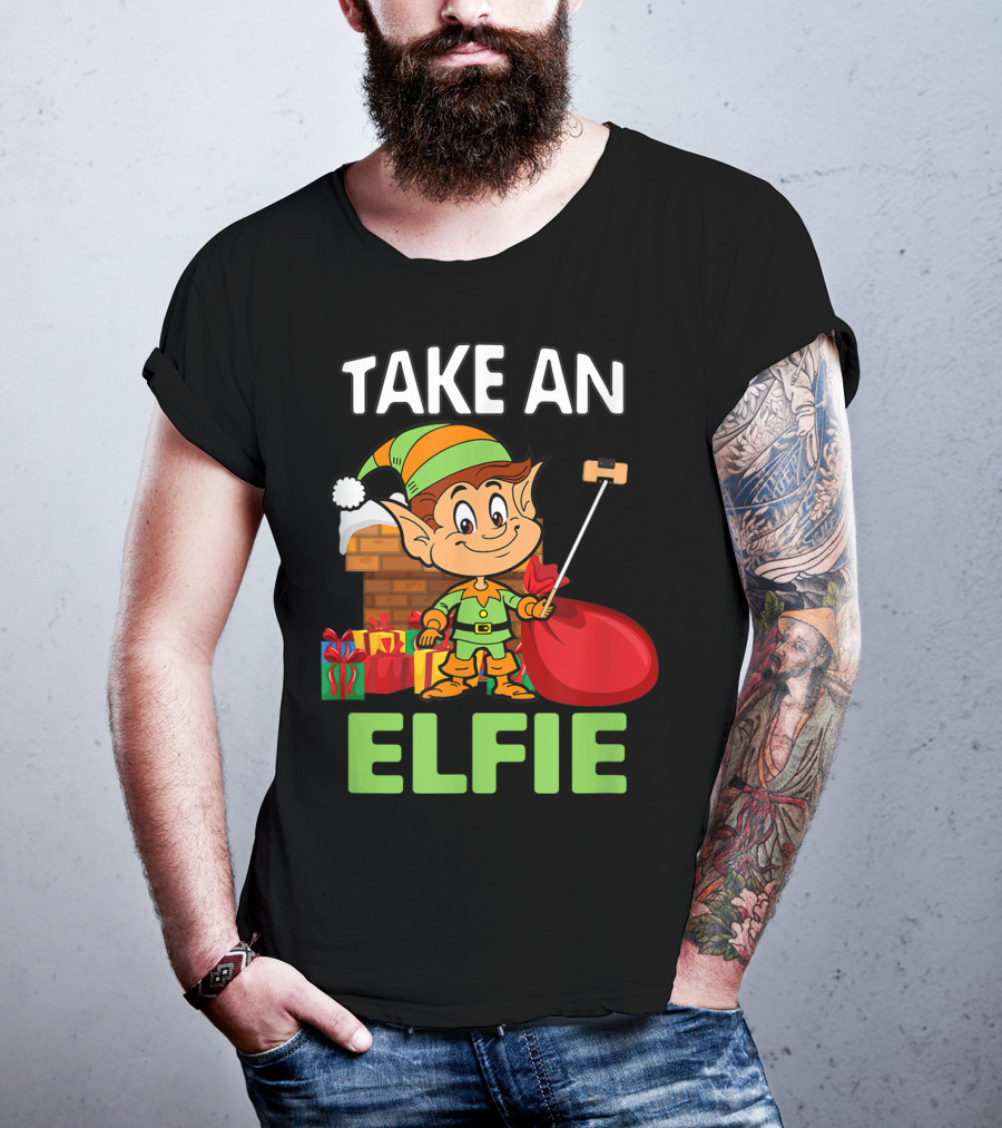 Take An Elfie Elf Family Christmas Holiday T-Shirt
