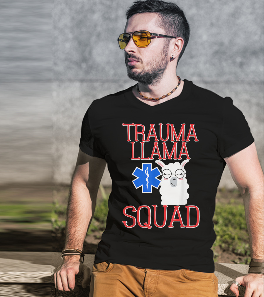 Trauma Llama Squad Funny EMT EMS Emergency Medical Services T-Shirt
