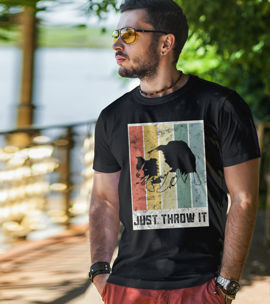 Just Throw It I Love My Border Collie Mom Herd T-Shirt