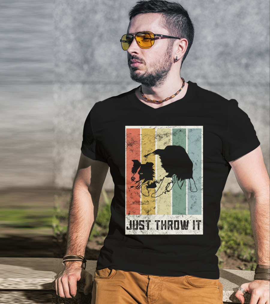 Just Throw It I Love My Border Collie Mom Herd T-Shirt