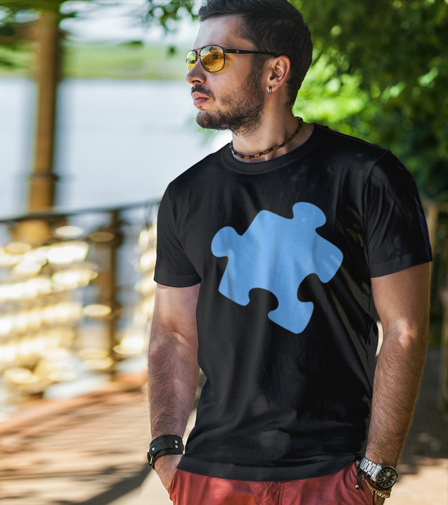 Blue Jigsaw Puzzle Piece T-Shirt