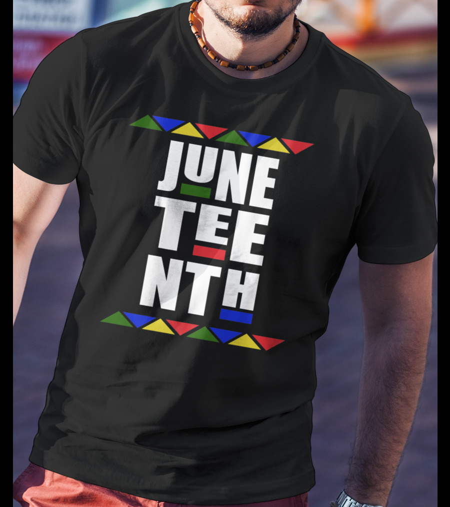 Juneteenth Independence Day Celebration Colorful Block Text T-Shirt
