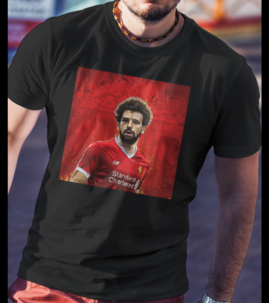 Liverpool Mohamed Salah Standard Chartered Red Jersey T-Shirt