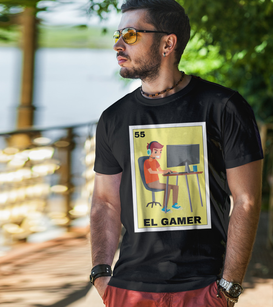 55 Loteria El Gamer Mexican Video Game Card T-Shirt