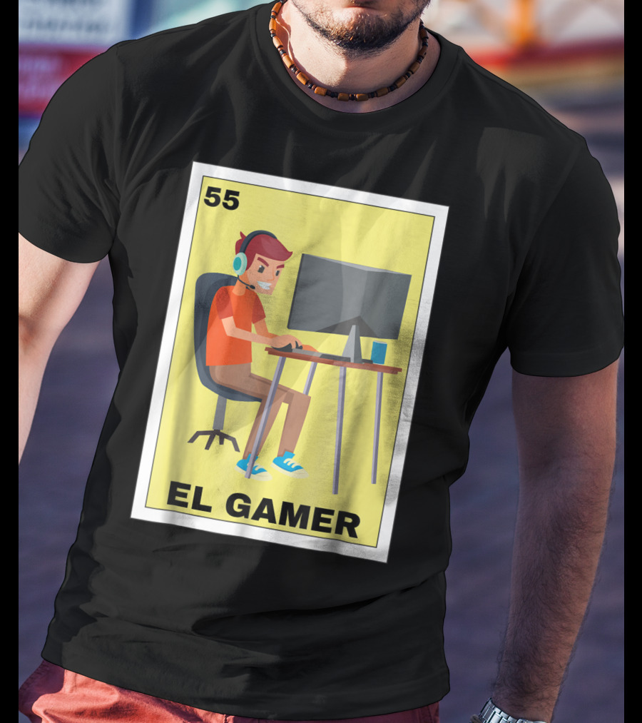 55 Loteria El Gamer Mexican Video Game Card T-Shirt