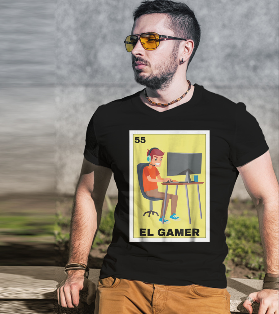 55 Loteria El Gamer Mexican Video Game Card T-Shirt