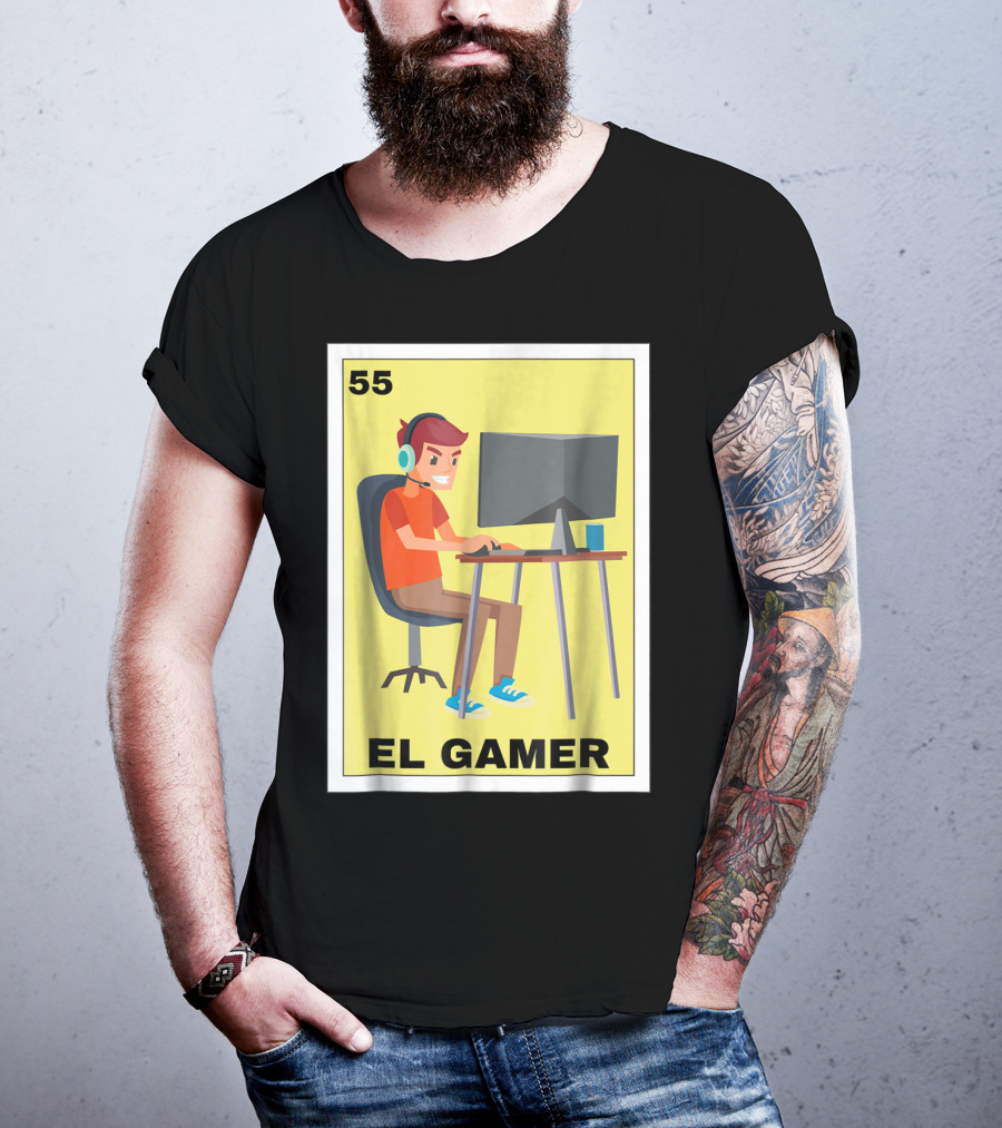 55 Loteria El Gamer Mexican Video Game Card T-Shirt