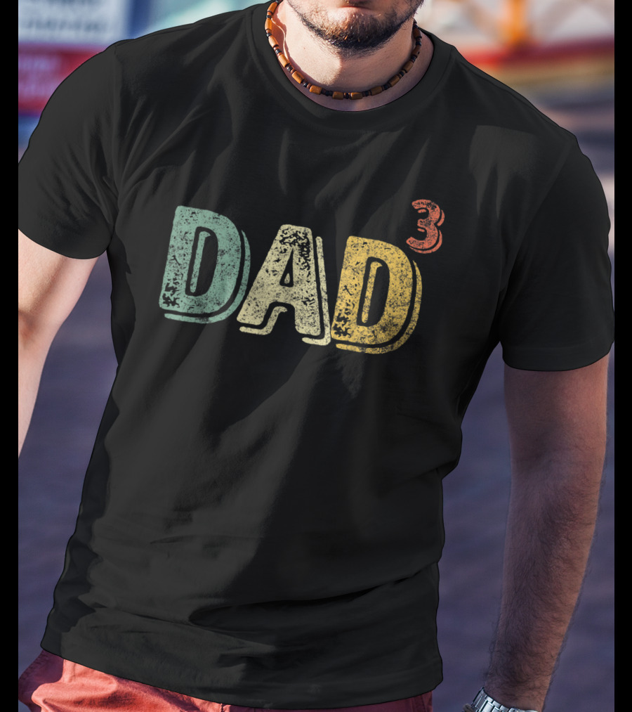 Dad Cubed Dad Of Three Father Mens T-Shirt