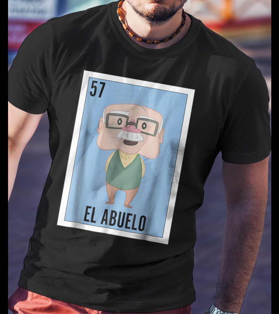 Mens Mexican Loteria El Abuelo 57 T-Shirt
