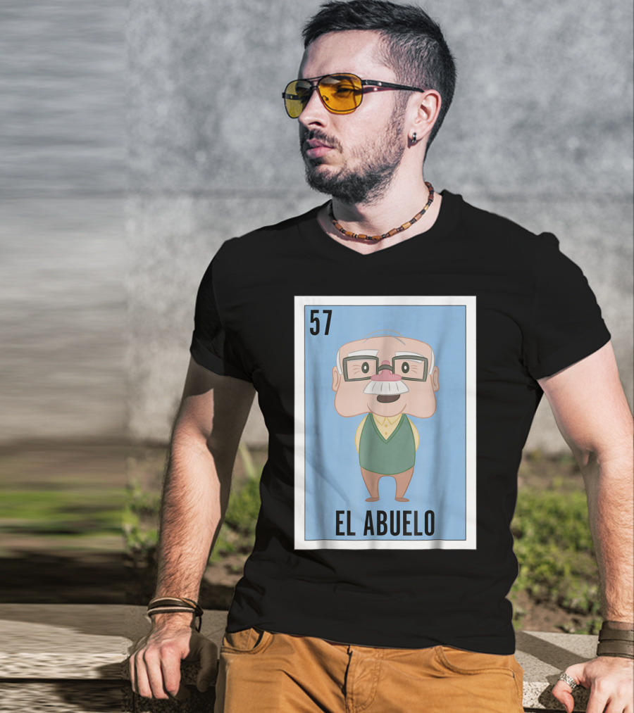Mens Mexican Loteria El Abuelo 57 T-Shirt