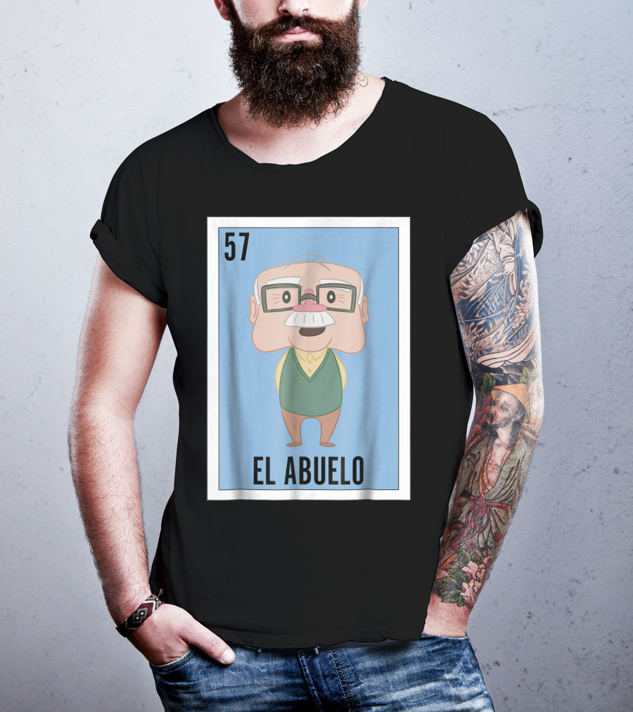 Mens Mexican Loteria El Abuelo 57 T-Shirt
