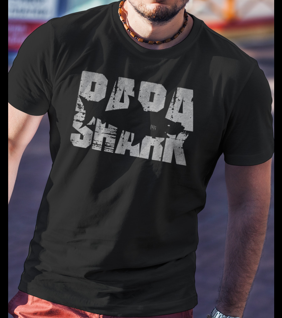 Papa Shark Mens Funny Shark T-Shirt