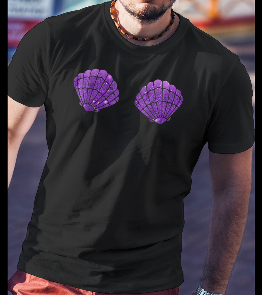 Mermaid Festival Seashell Bra Party Purple Shell Top T-Shirt