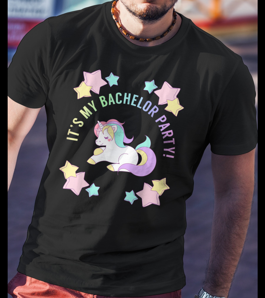 IT'S MY BACHELOR PARTY Unicorn And Stars T-Shirt