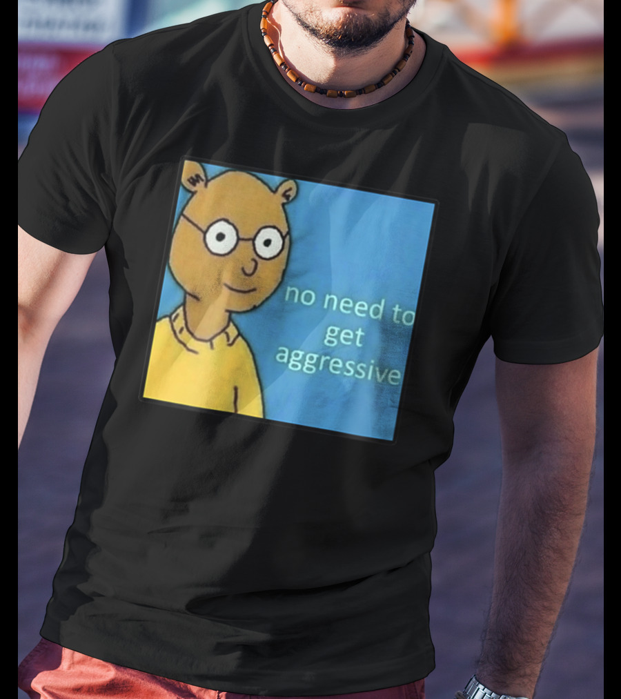 No Need To Get Aggressive Meme Bear Funny Aesthetic T-Shirt