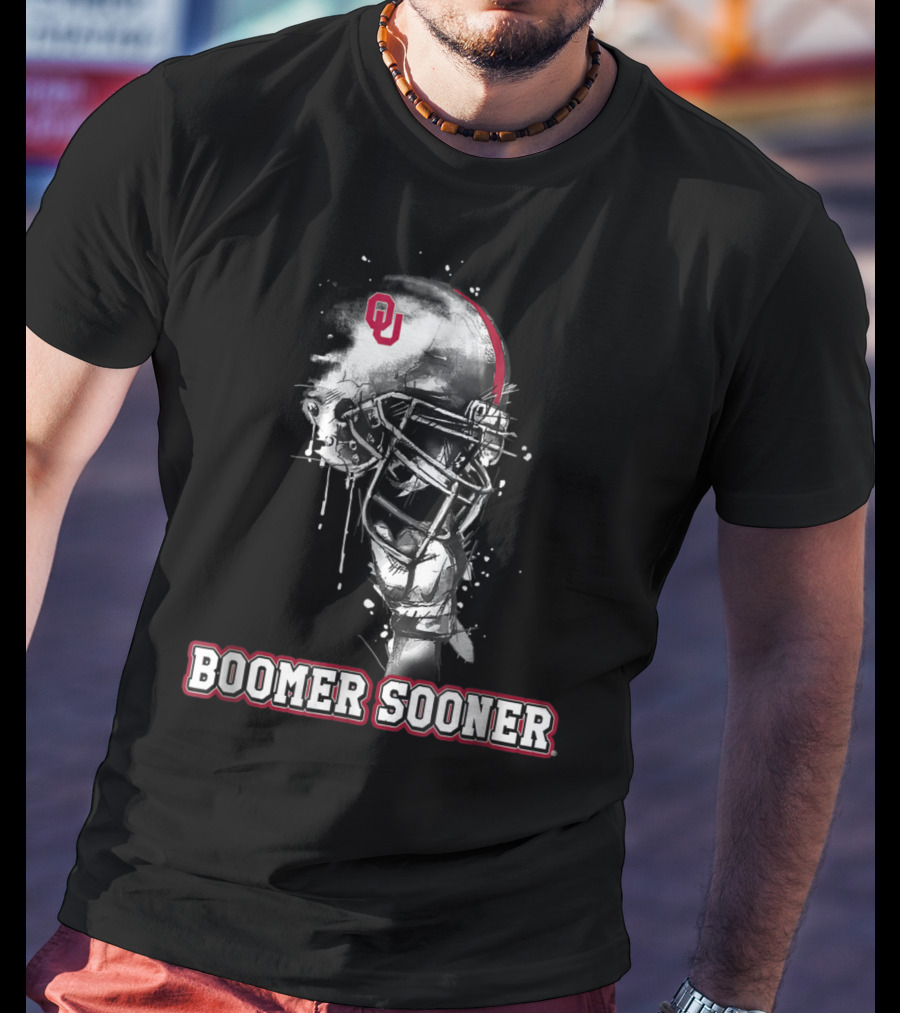 Boomer Sooner Oklahoma Sooners Helmet OU T-Shirt