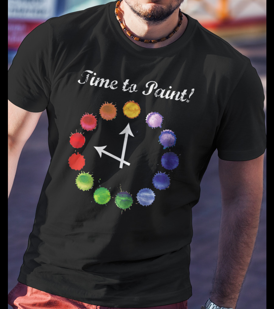 Time To Paint Colorful Clock Palette T-Shirt