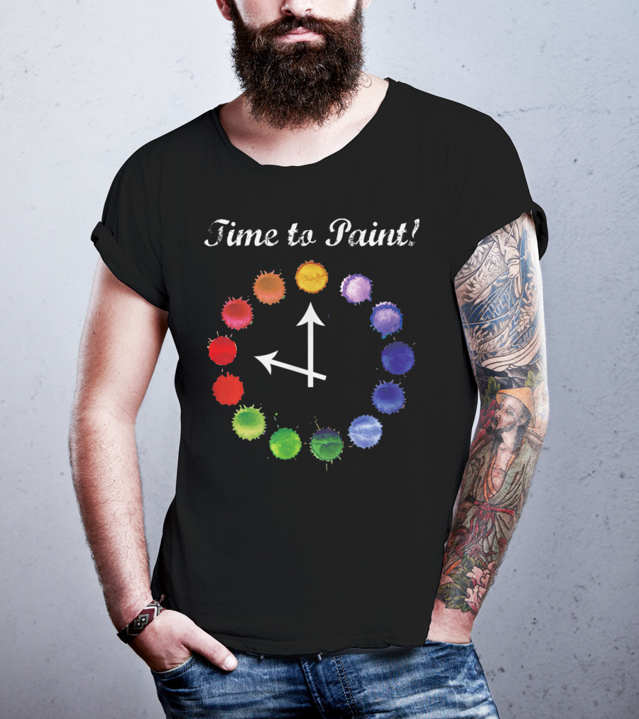 Time To Paint Colorful Clock Palette T-Shirt