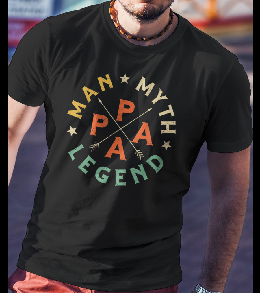 Papa Man Myth Legend Retro Father's Iconic T-Shirt