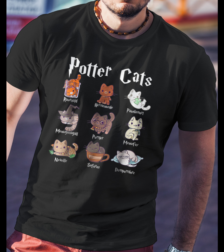 Potter Cats Pawter Kitten Purrfect Meowgonagall Hermiaownle Dumblepurr Pawdamort T-Shirt