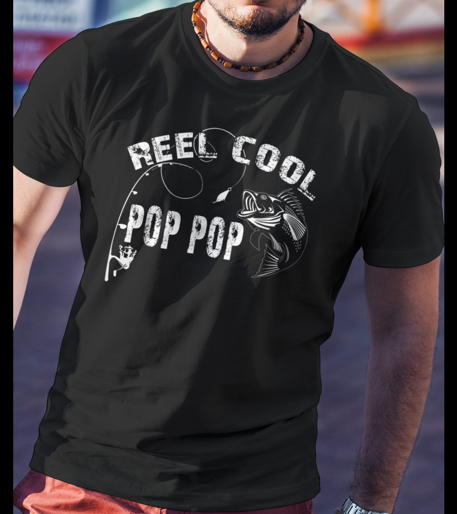 Reel Cool Pop Pop Fishing Bass Rod T-Shirt
