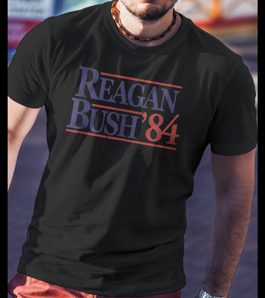Reagan Bush '84 Retro Republican Campaign T-Shirt