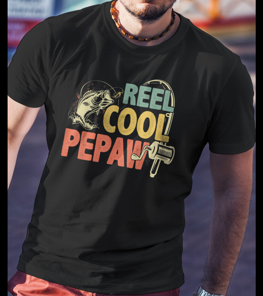 Retro Vintage Reel Cool Pepaw For Fishing Enthusiasts T-Shirt