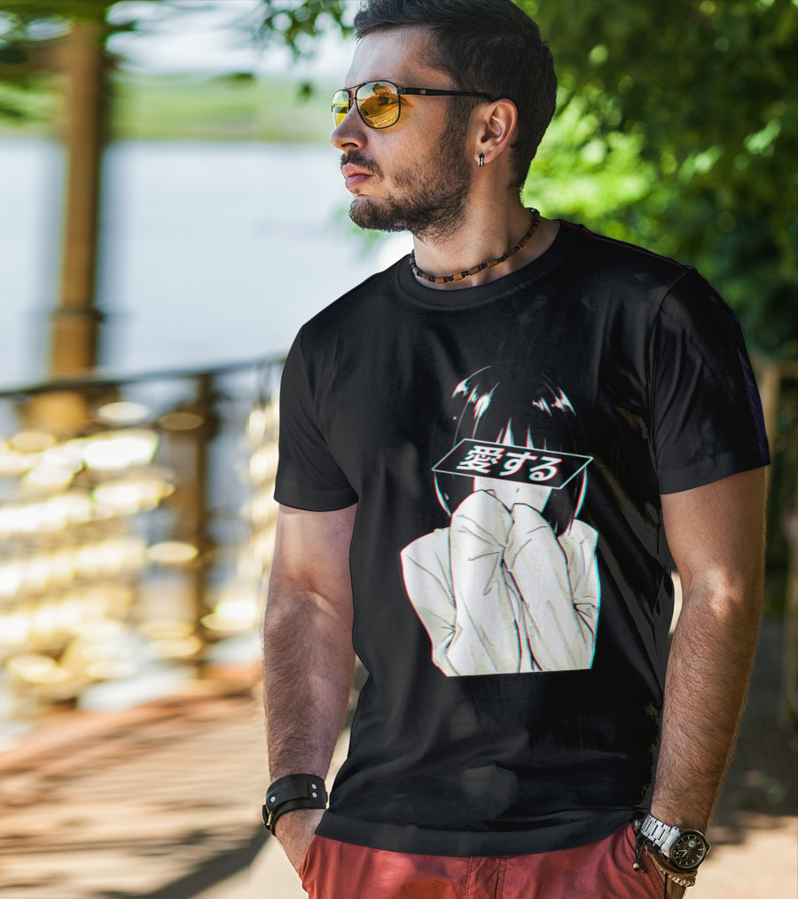 Sad Anime Girl Ai Suru Trashy Waifu Clothing Anime T-Shirt