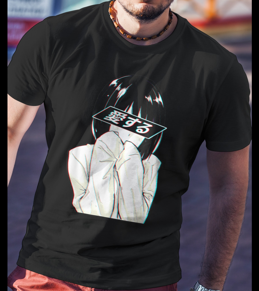 Sad Anime Girl Ai Suru Trashy Waifu Clothing Anime T-Shirt