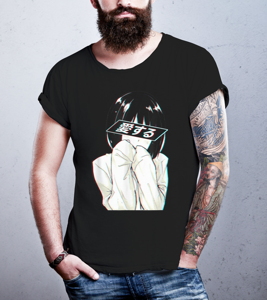 Sad Anime Girl Ai Suru Trashy Waifu Clothing Anime T-Shirt