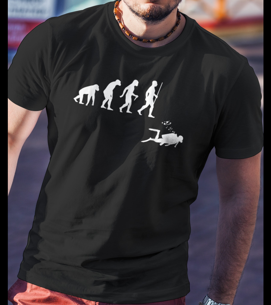 Scuba Diving Evolution Journey Through Time T-Shirt