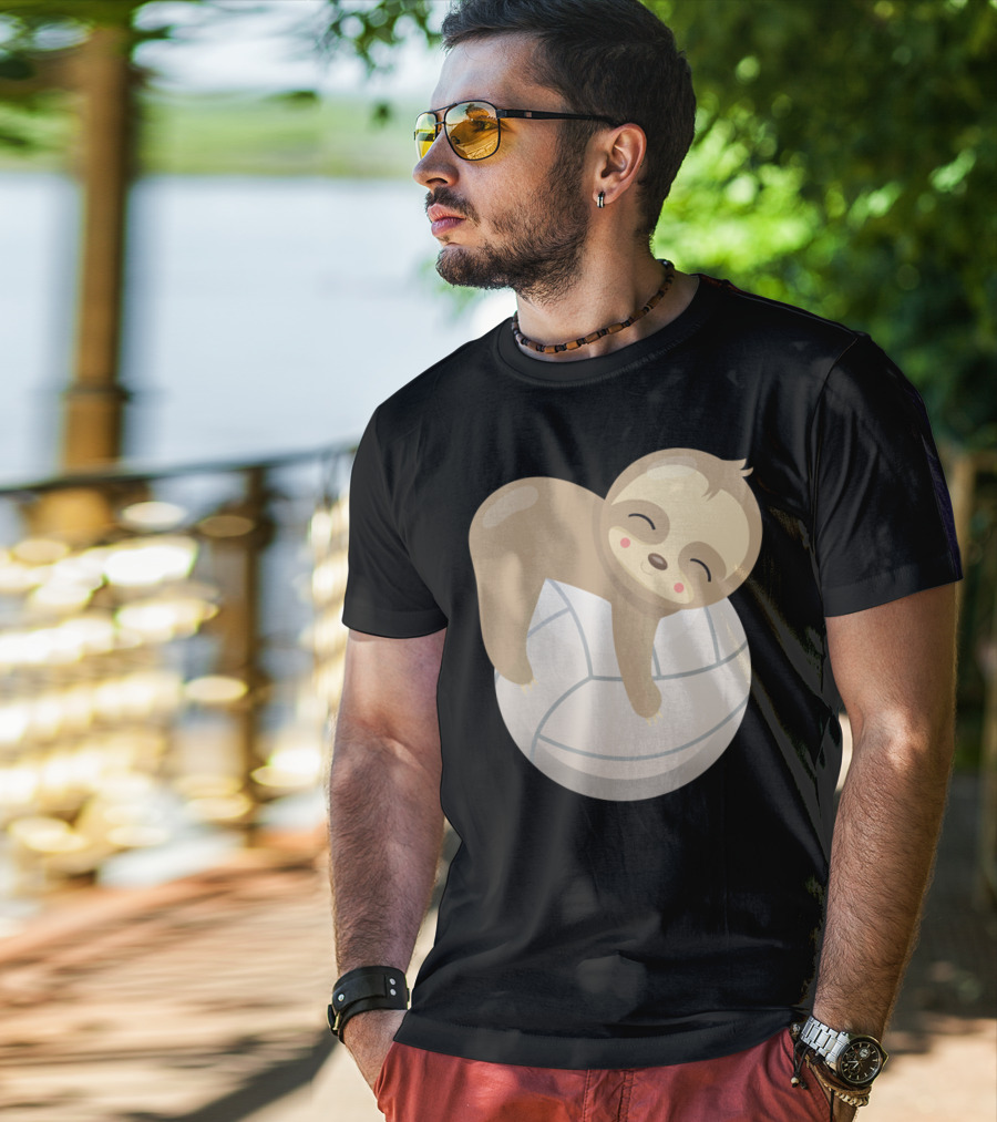 Sloth Volleyball Animal Love Cute Sleeping Baby T-Shirt