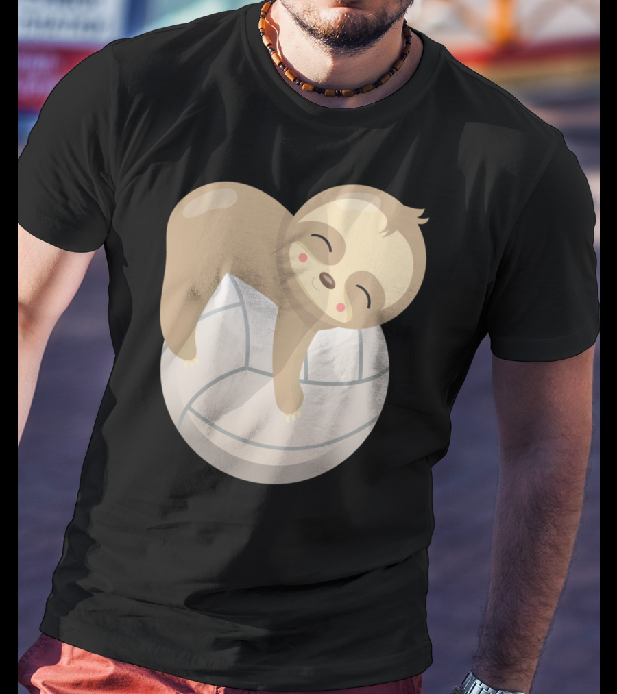 Sloth Volleyball Animal Love Cute Sleeping Baby T-Shirt